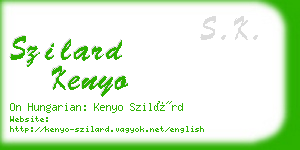 szilard kenyo business card